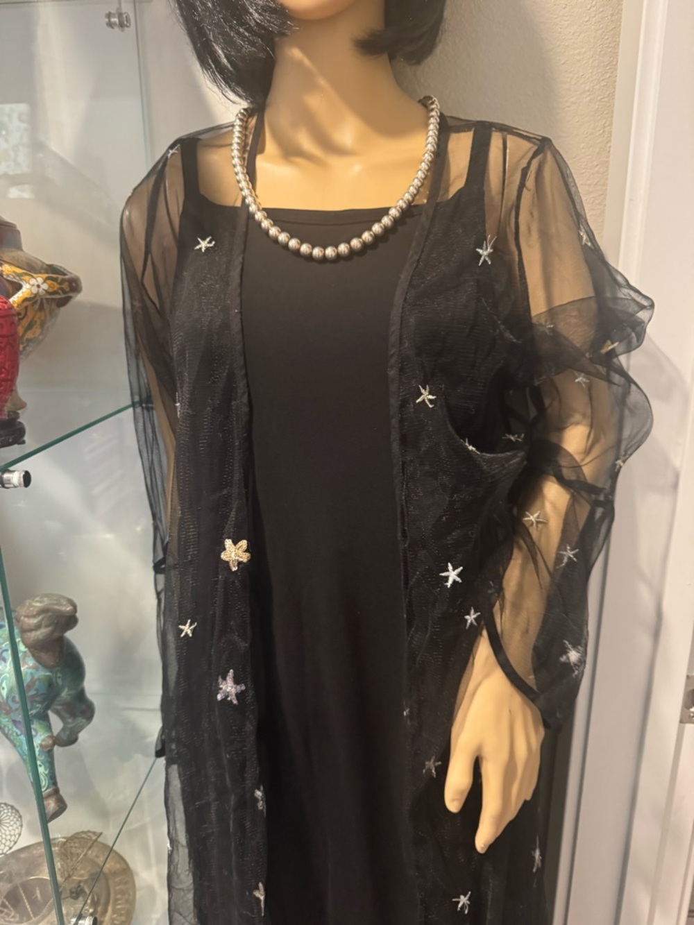 Bear Dance Black Star-Embellished Maxi Dress topper